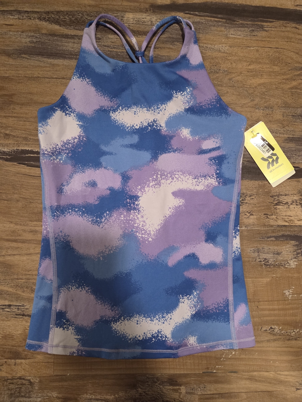all in motion Lavender Performance Tank with Blue Accents
